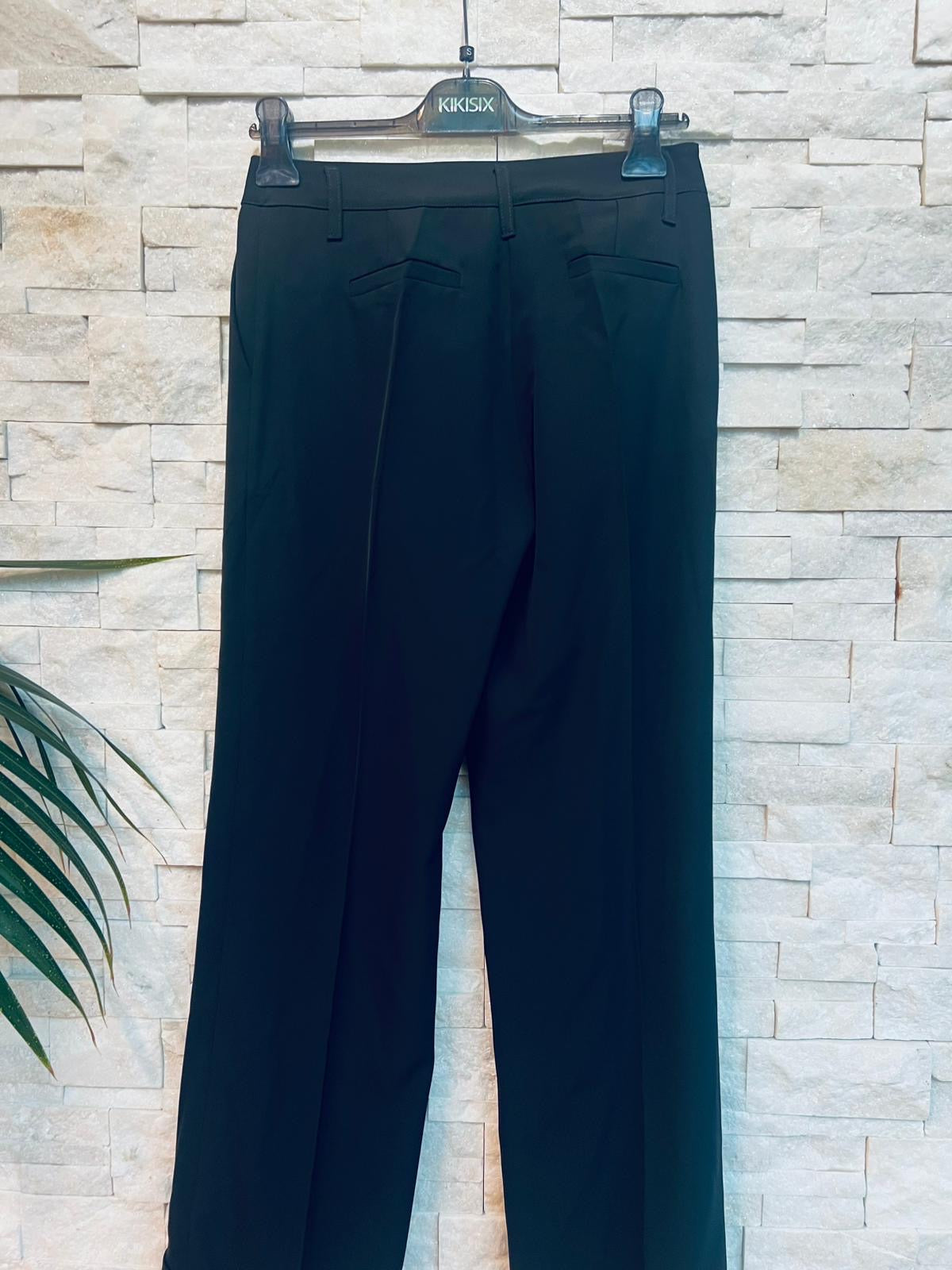 Pantalone dritto in cadì con risvolto