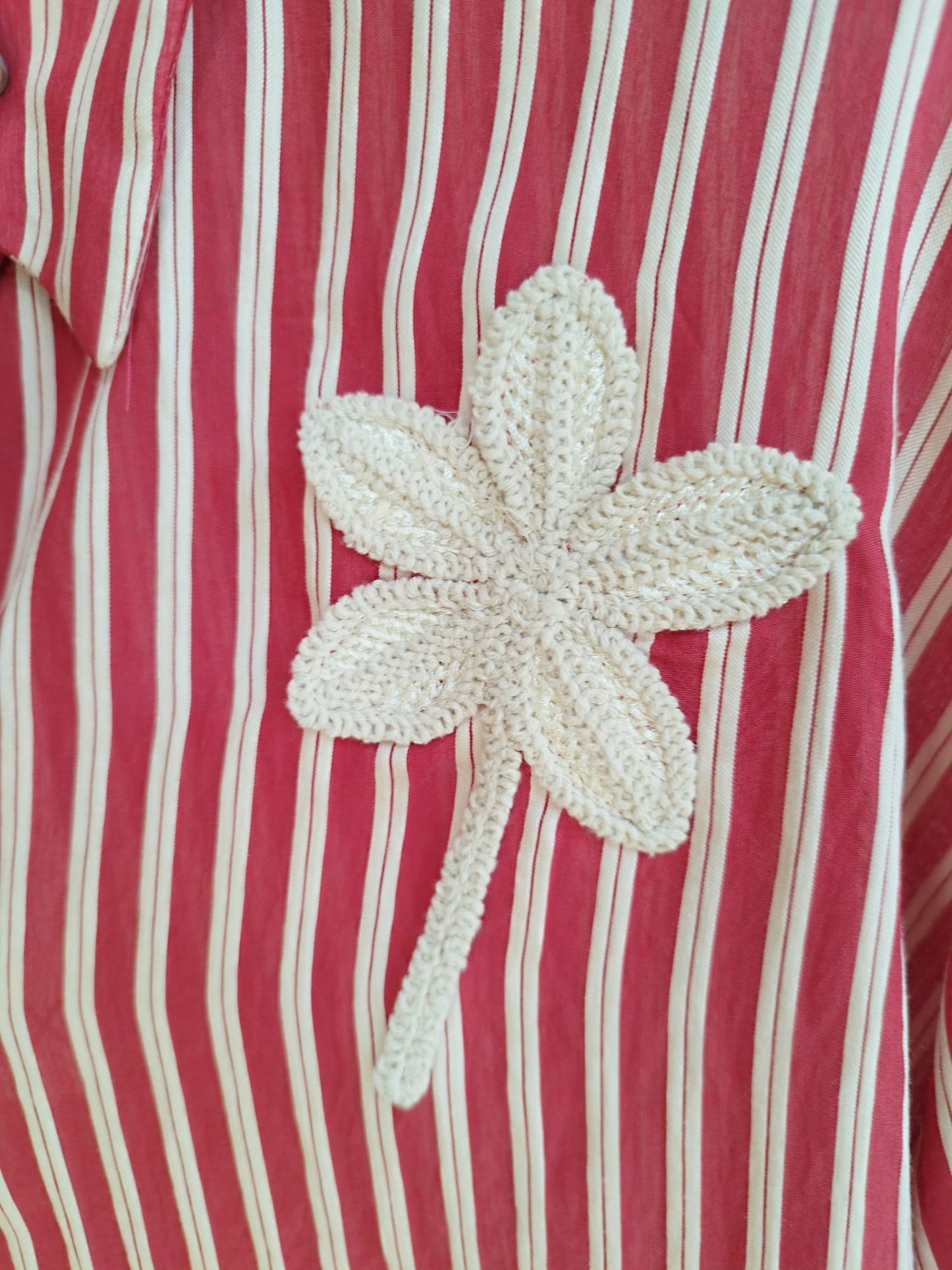 Camicia Over in Tencel a righe rosse