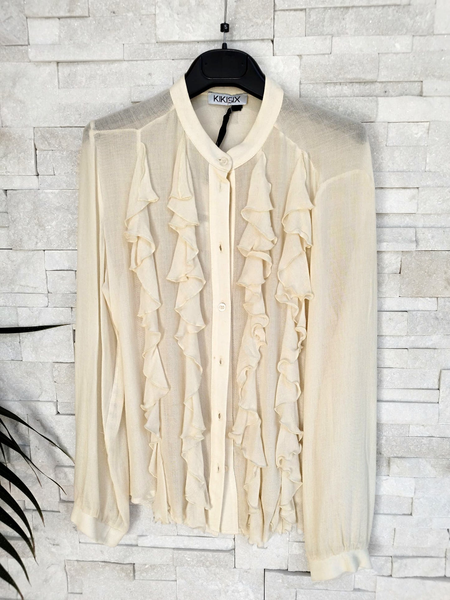 Camicia in garza di viscosa e lana