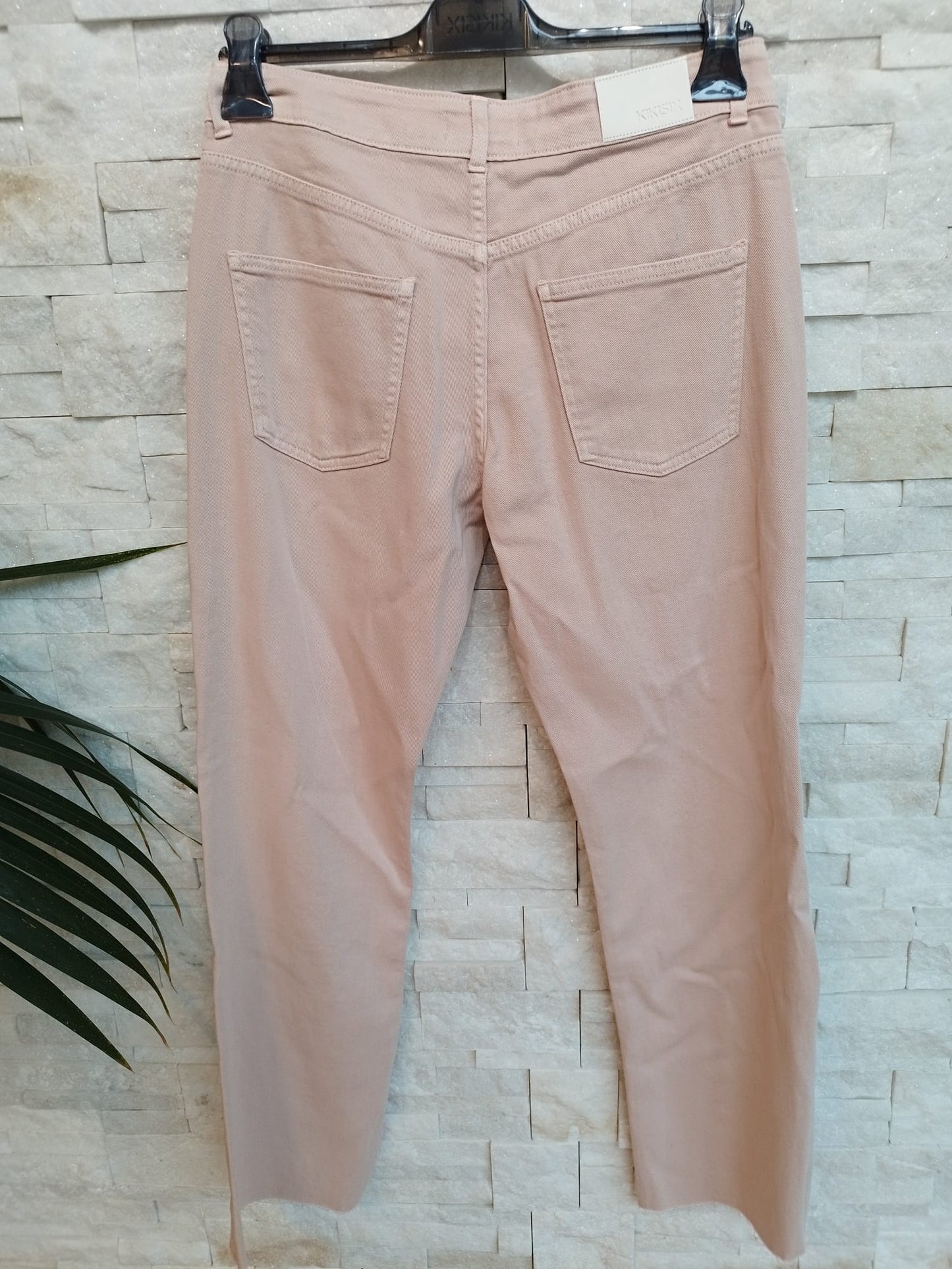 Pantalone denim bull flare rosa