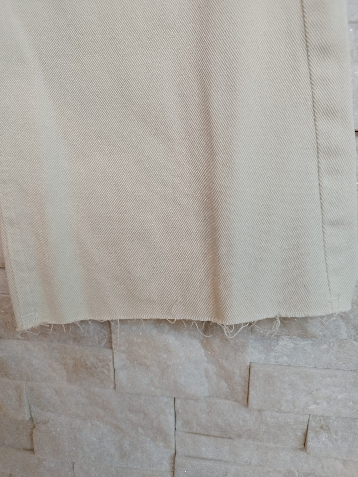 Pantalone denim bull flare crema