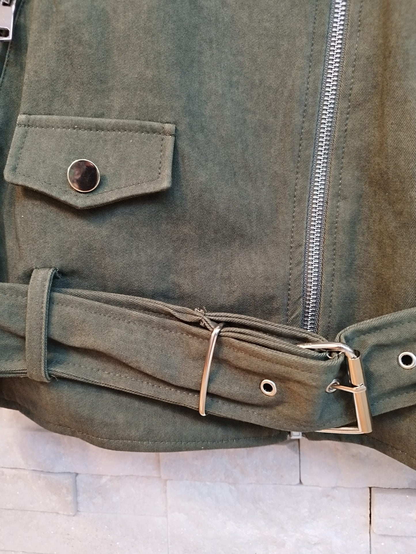 Gilet chiodo verde militare