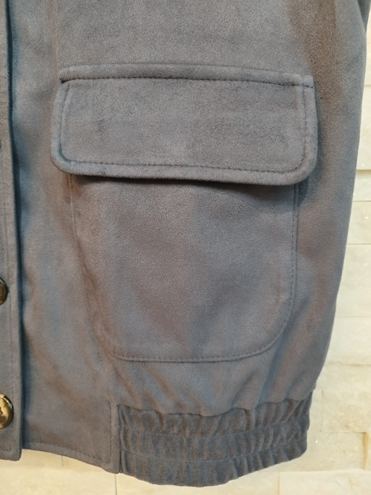 Gilet con tasche in dainetto blu