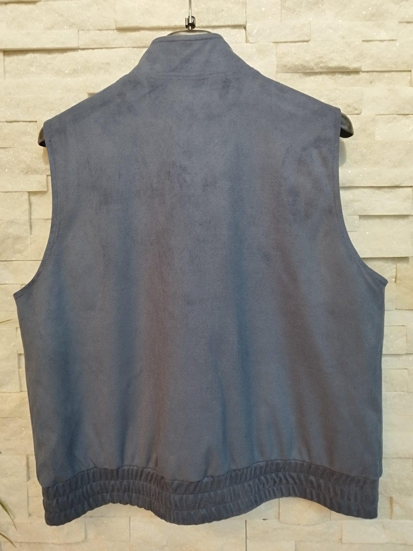 Gilet con tasche in dainetto blu