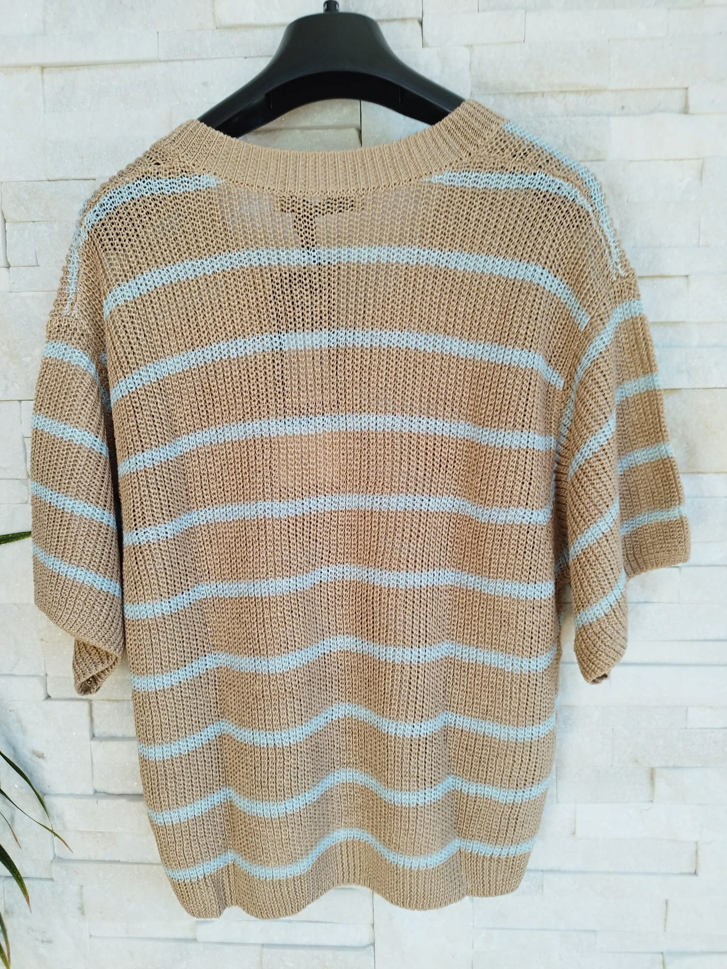 Maglia manica corta girocollo a righe