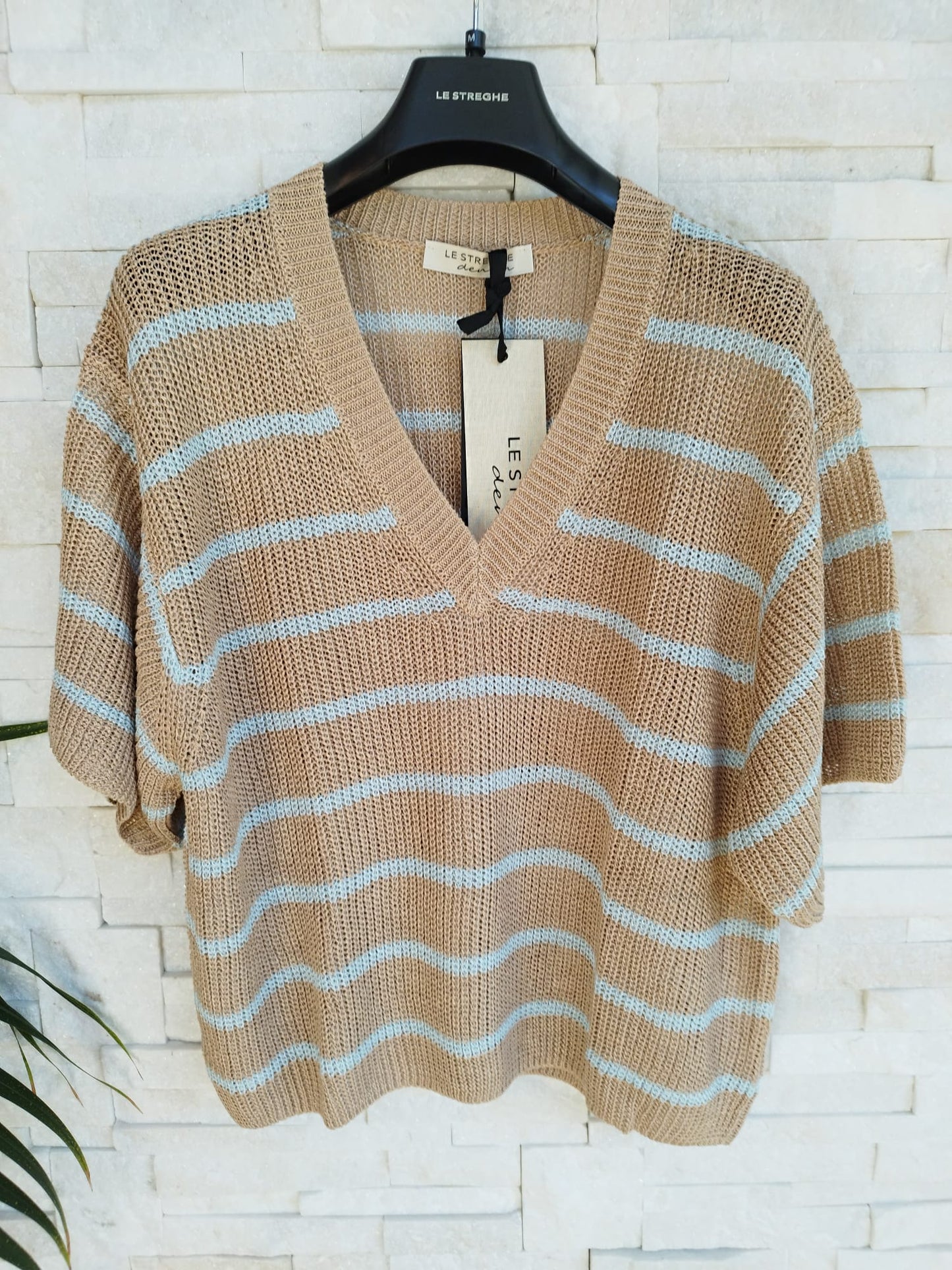 Maglia manica corta girocollo a righe