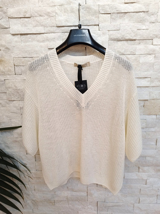 Maglia manica corta girocollo colore bianco
