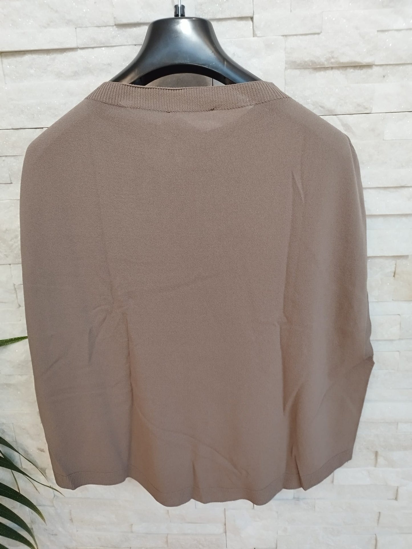 T-shirt cotone smanicata colore moro