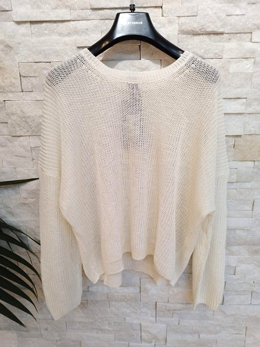 Maglia girocollo colore bianco