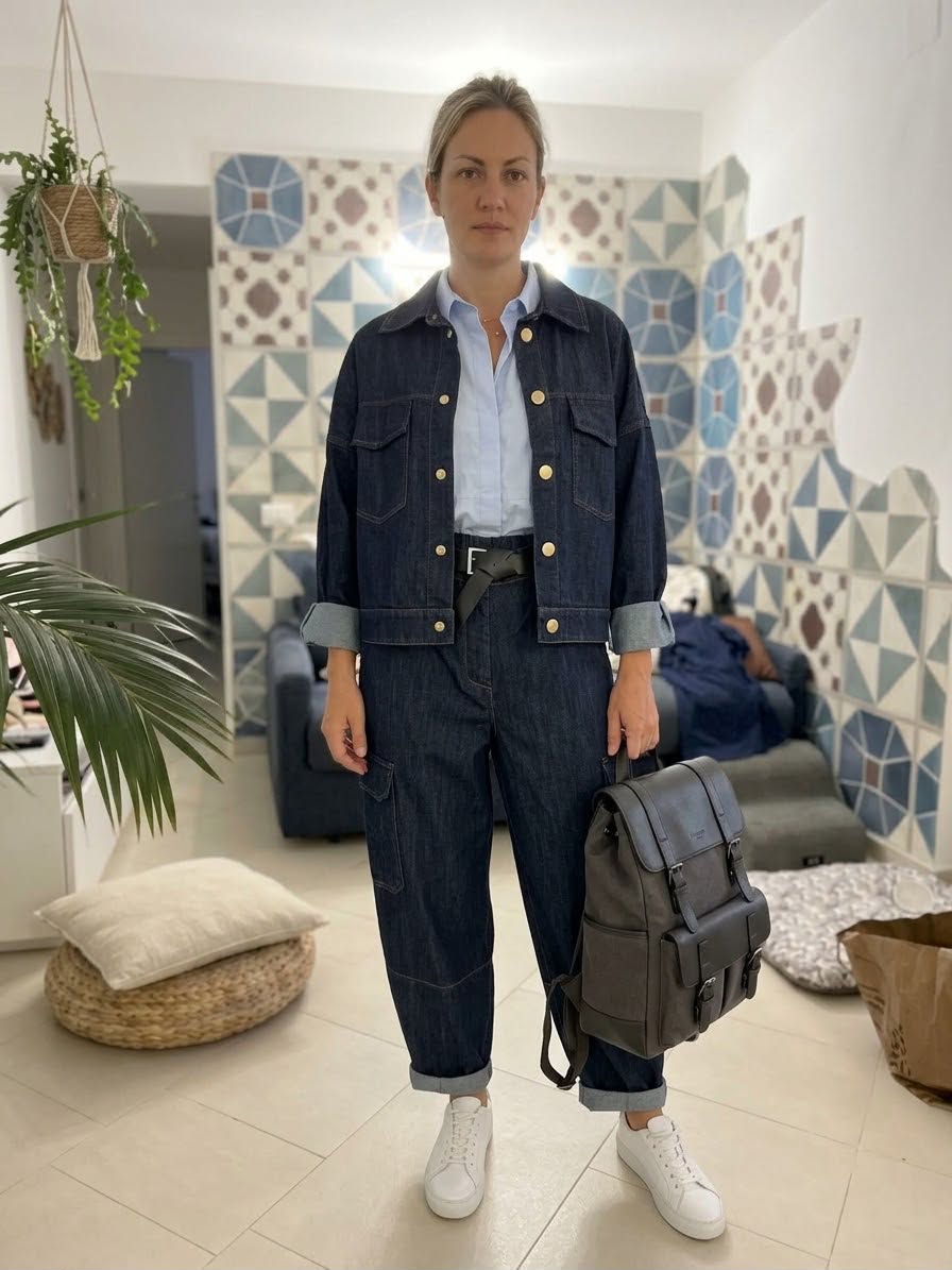 Giubbotto denim scuro
