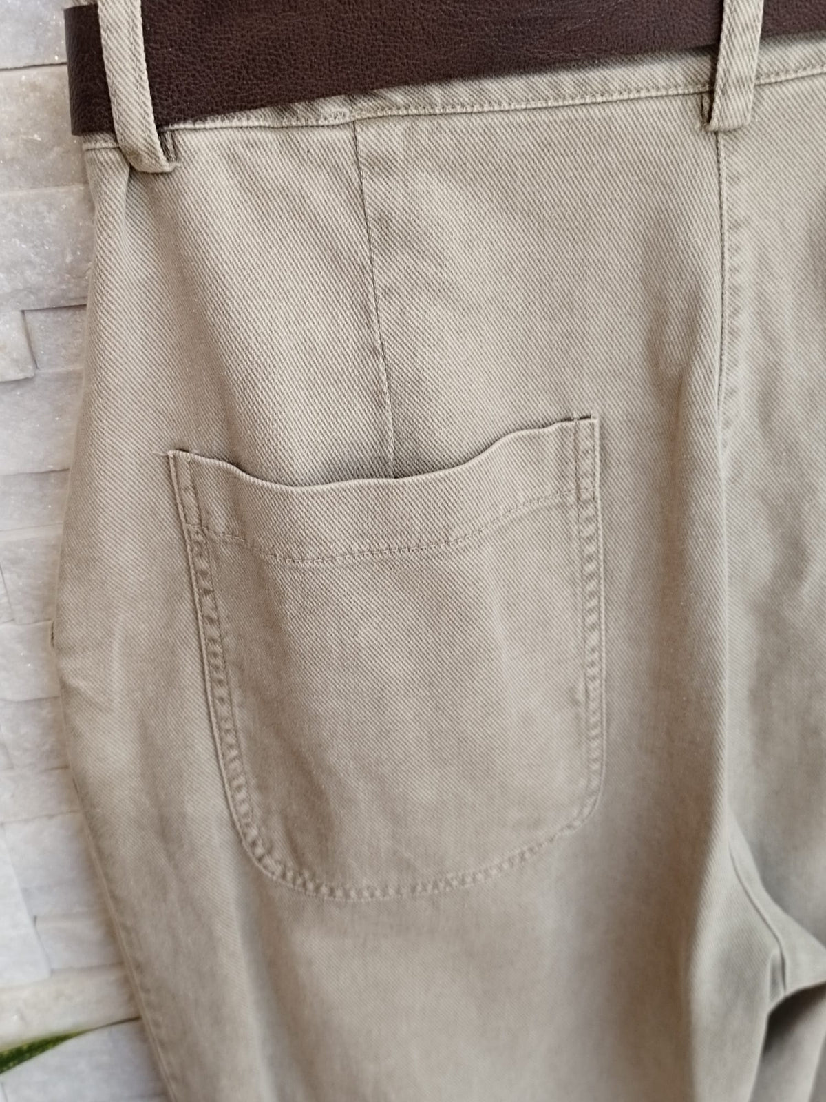 Pantalone Jeans largo colore sabbia