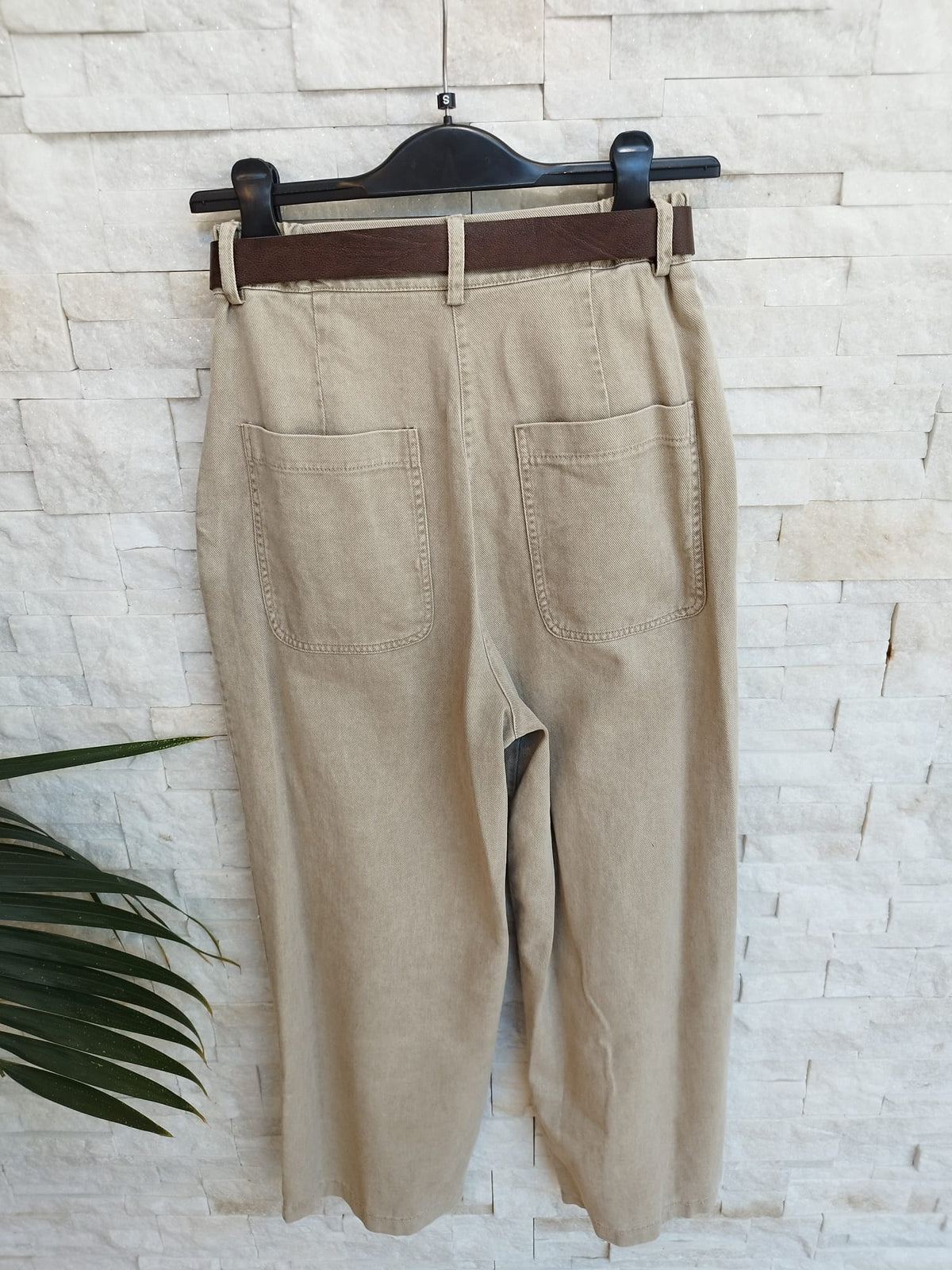 Pantalone Jeans largo colore sabbia